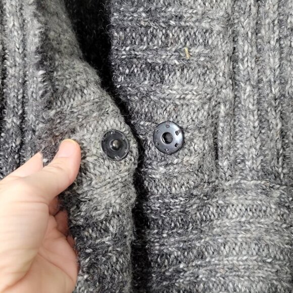 Windsmoor Gray Black Marble Knit Comfy One Button Cardigan Cottagecore Granny - Picture 7 of 10